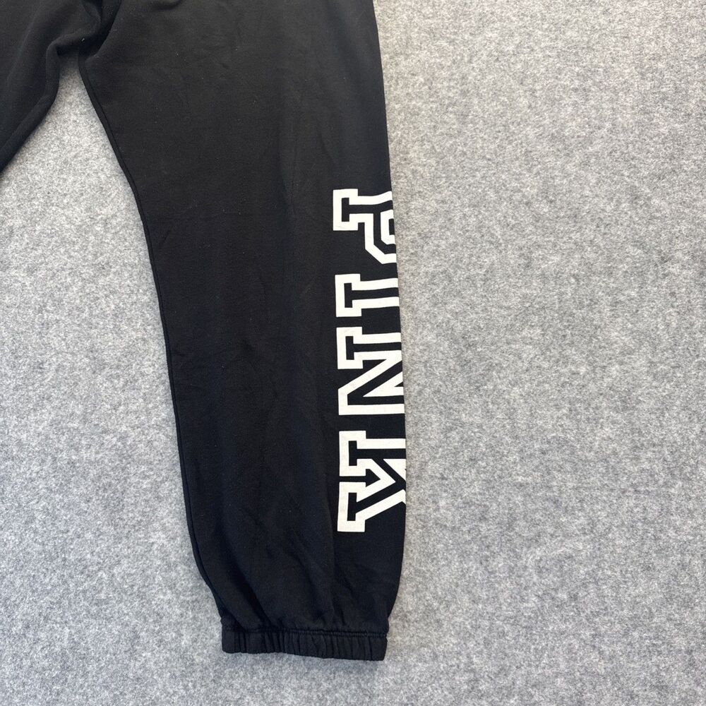 PINK Victoria's Secret Women's Gray Logo Jogger Pants L Cotton Blend - Picture 4 of 12